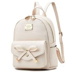 Bowknot Cute Leather Backpack