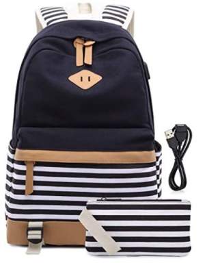 Canvas School Backpack for Girls